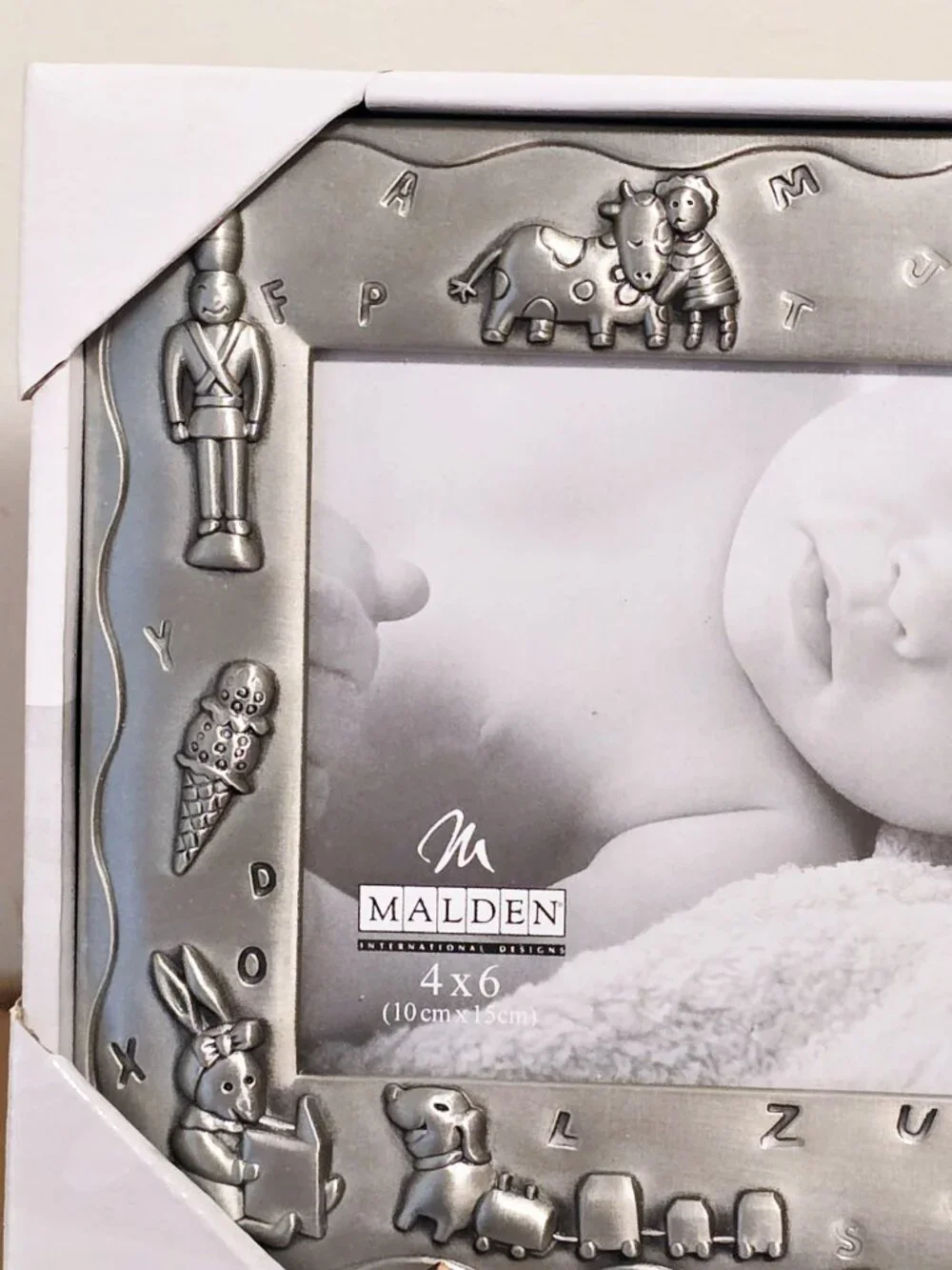 Malden Sweet Dreams Pewter 4x6 Baby Nursery Picture Frame New NIP Moon Ice Cream